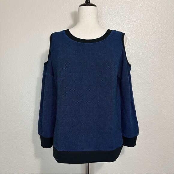 Sanctuary Size Large Cold Shoulder Tweed Sweater - Picture 1 of 13